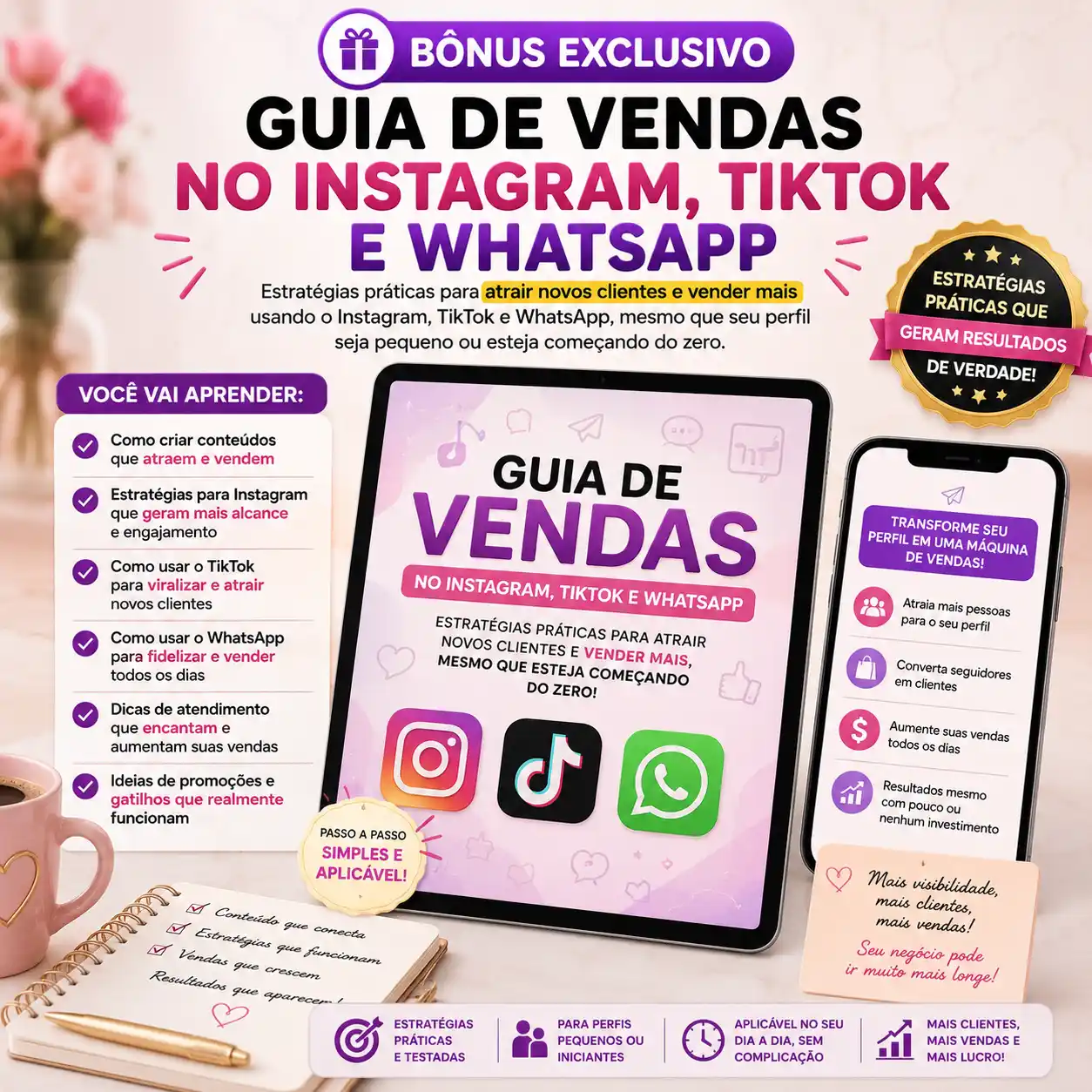 Guia de Vendas no Instagram, TikTok e WhatsApp